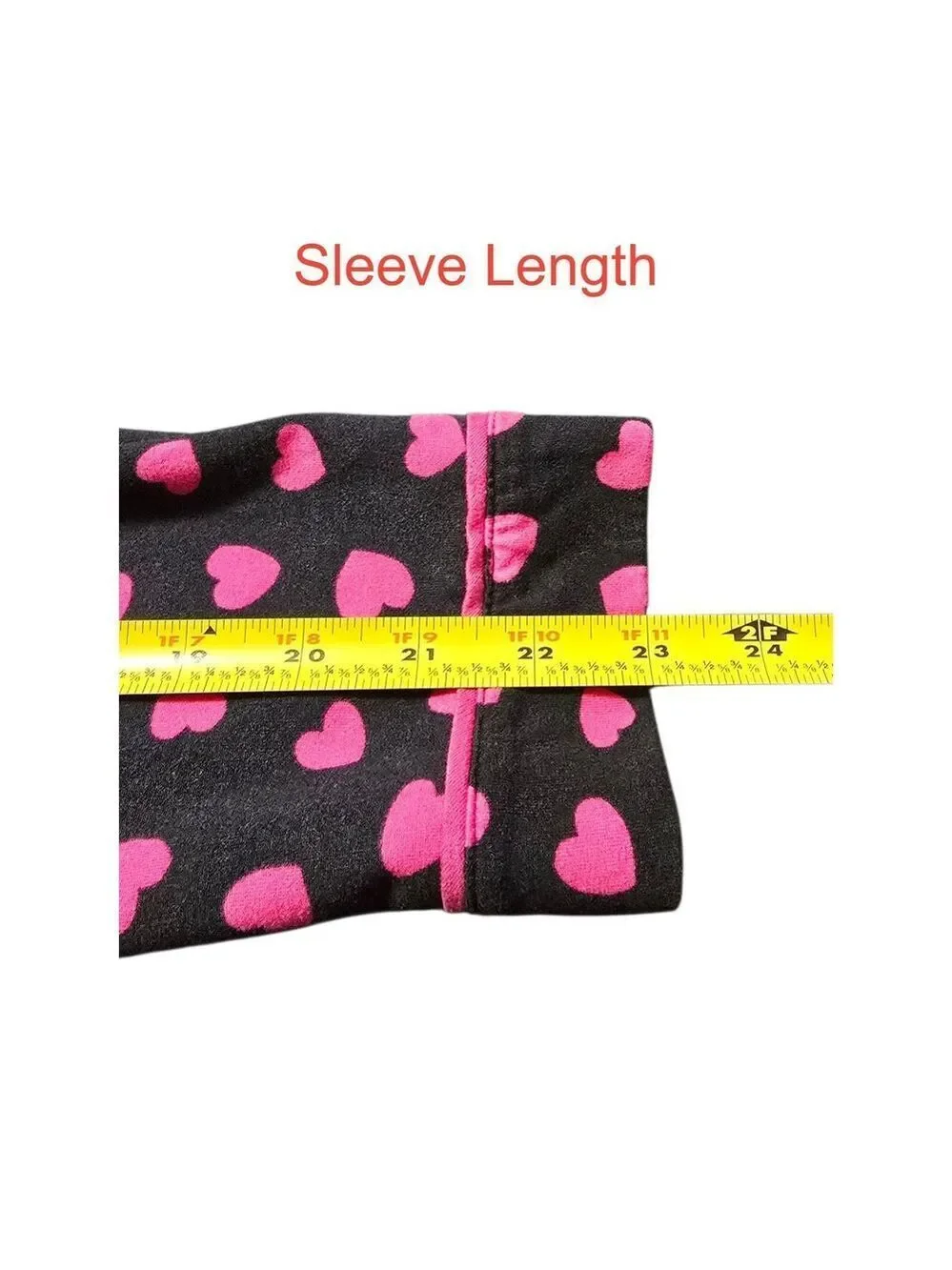 Kate Spade Pink Hearts Long Sleeve Notch Collar Long Pajama Set Sz S